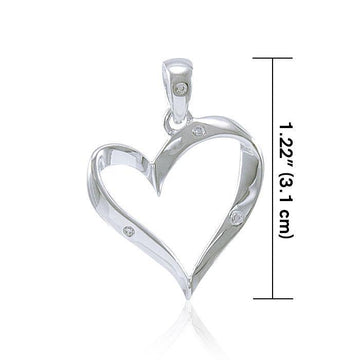 Elegant Heart Silver Pendant TPD2963 - Jewelry